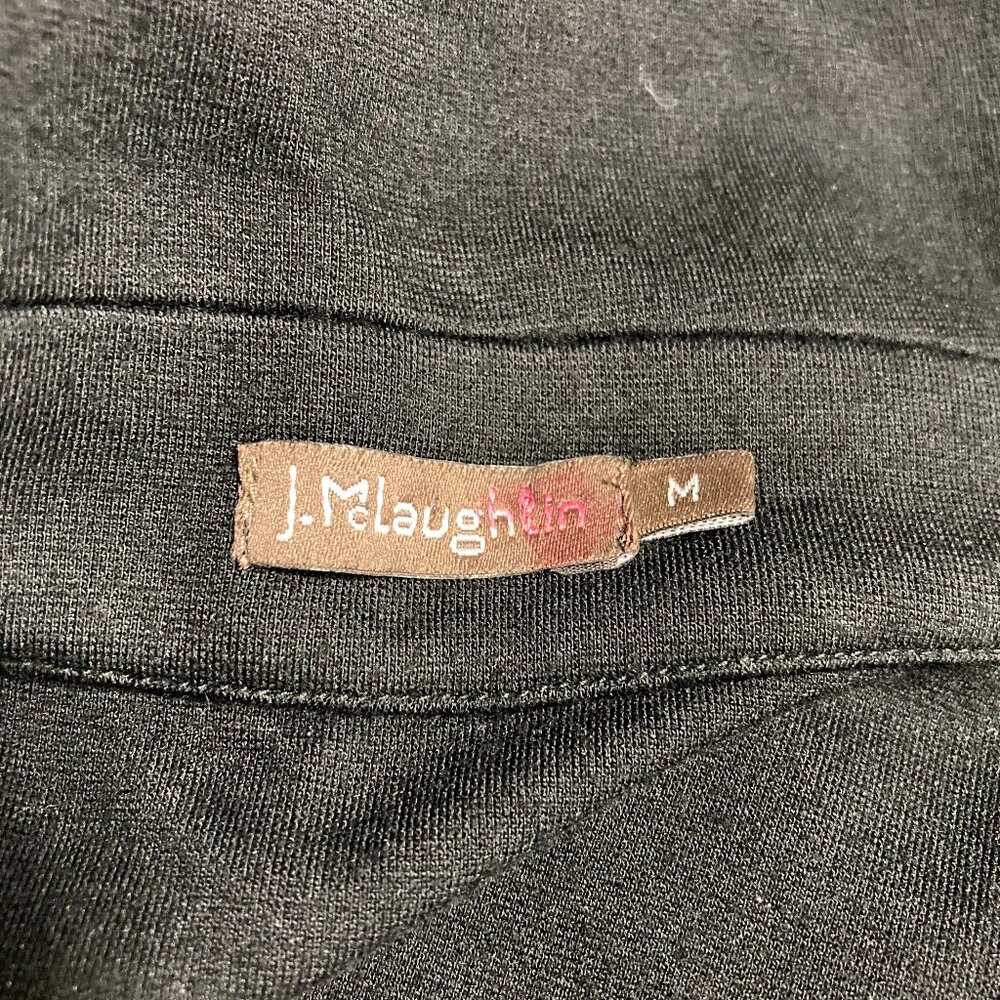 J. Mclaughlin Stretch Solid Black Collared Shirt … - image 5